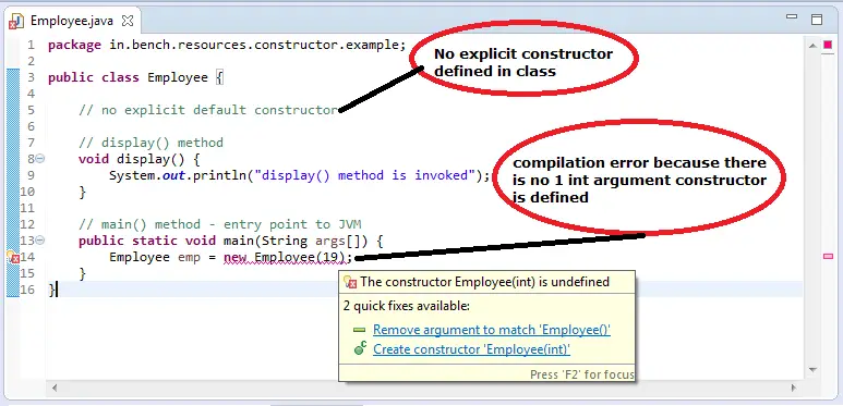 Java Default Constructor With Example BenchResources Net