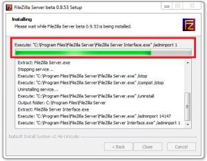 setup filezilla server windows
