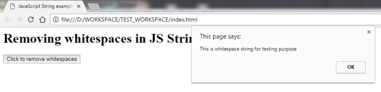 Remove White Spaces In Javascript String