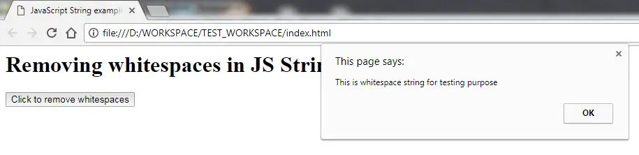 JavaScript Remove Leading And Trailing Whitespaces From String 